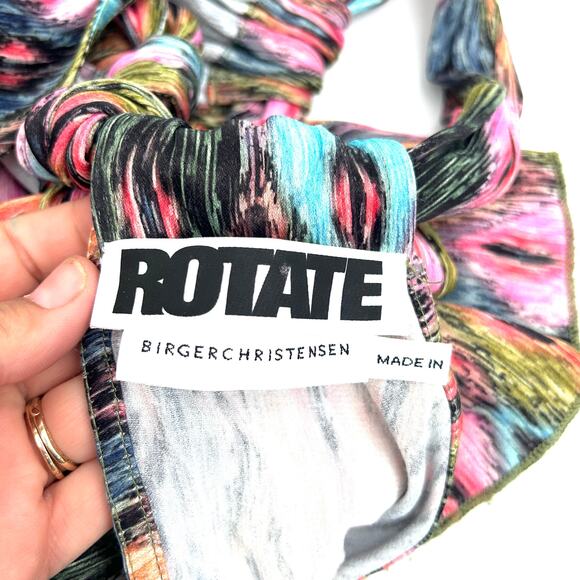 Rotate Birger Christensen Maxi Dress Colorful Bright Medium Halter Vacation - Picture 8 of 11